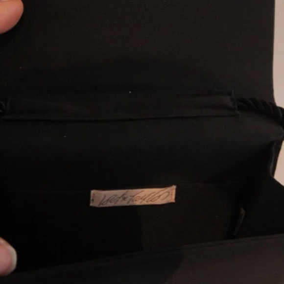 1990's Black Lord and Taylor Handbag with Rhinestone Edging - Picture 2 of 4